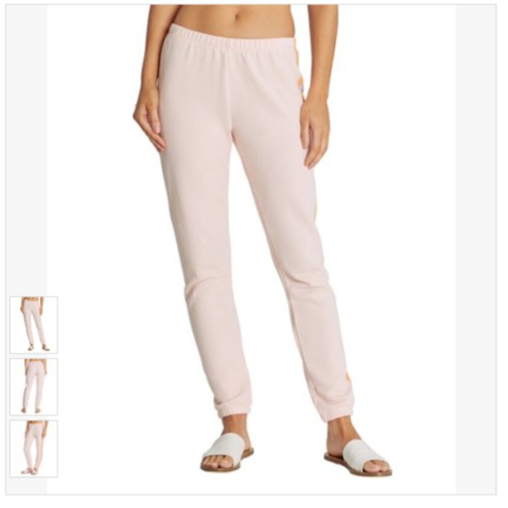 Wildfox Summer Striped Loose Fit Soft VSCO Joggers Sweatpants Size Large